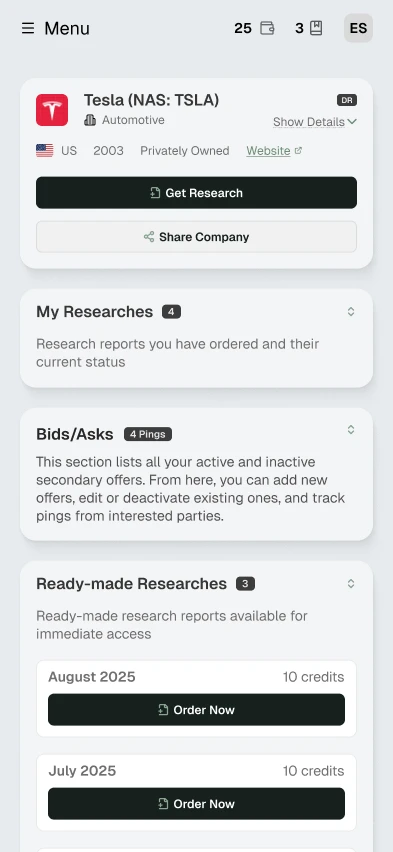 Mobile interface screens, 4